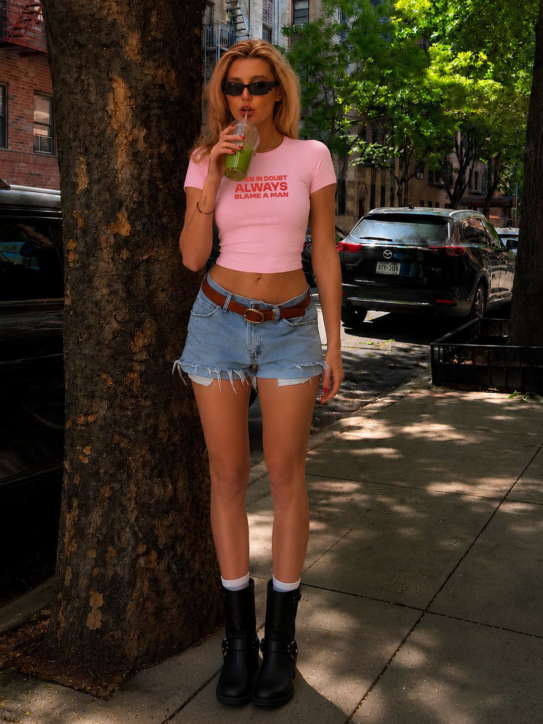 IN DOUBT PRINT CLOUD CANDY TOP  -  Kurvy Crop Top