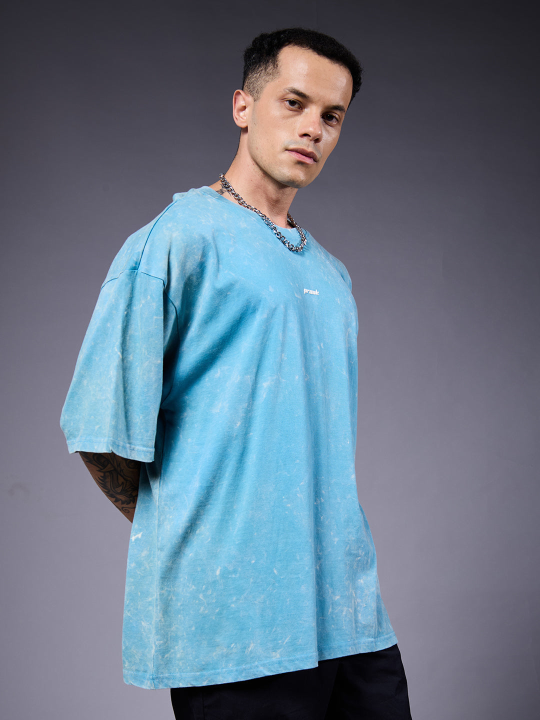 INDIE ROCK Men Retro Wash Oversized T-Shirt  -  Kurvy Oversized T-Shirt