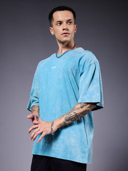 INDIE ROCK Men Retro Wash Oversized T-Shirt  -  Kurvy Oversized T-Shirt