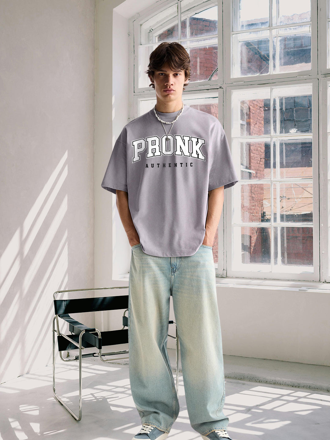 Kurvy Authentic Men Oversized T-Shirt - Ash Grey  -  Kurvy Oversized T-Shirt
