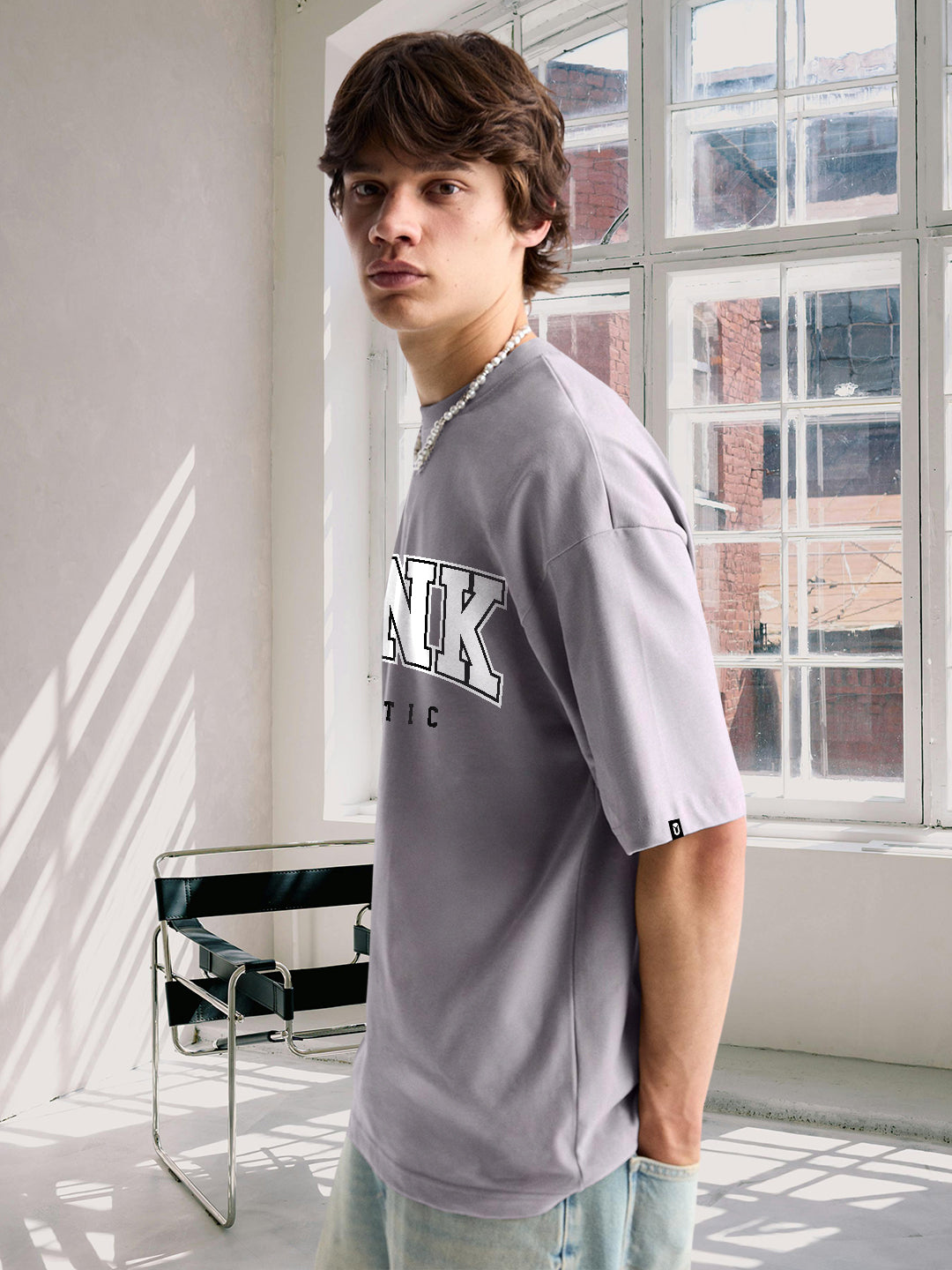 Kurvy Authentic Men Oversized T-Shirt - Ash Grey  -  Kurvy Oversized T-Shirt