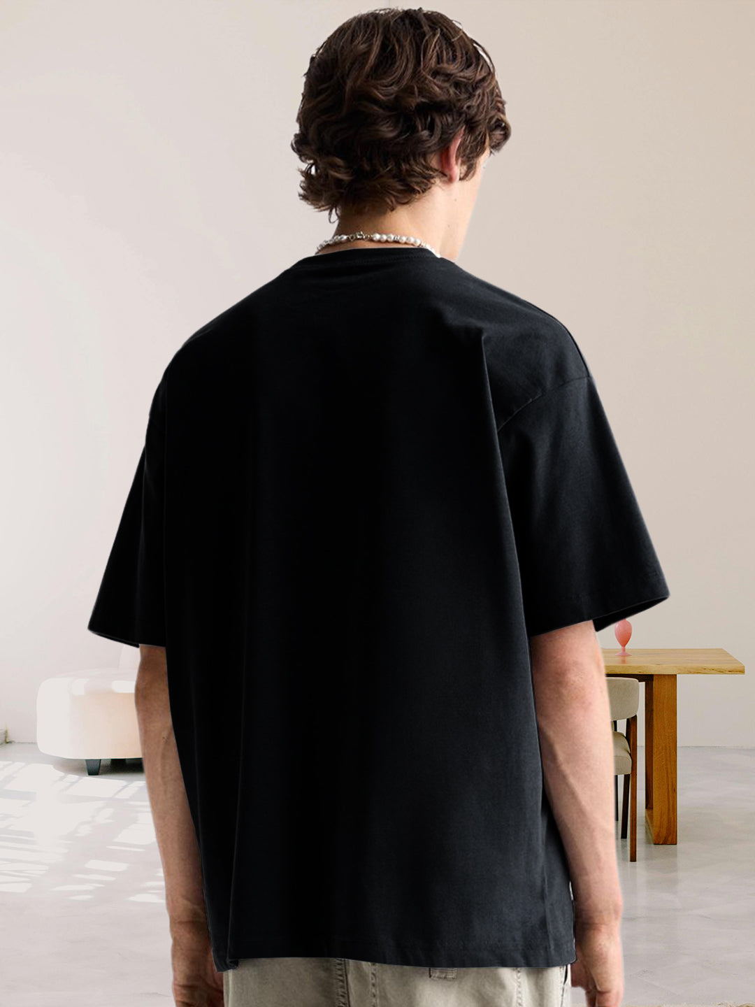 Kurvy Authentic Men Oversized T-Shirt - Black  -  Kurvy Oversized T-Shirt