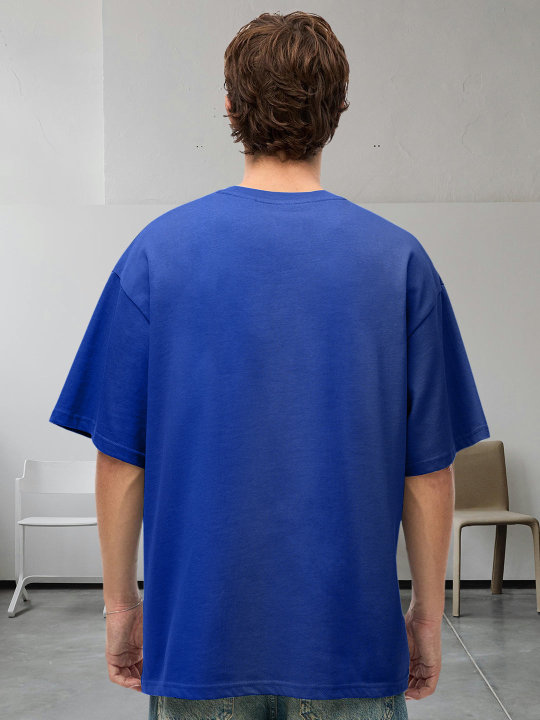Kurvy Authentic Men Oversized T-Shirt - Blue  -  Kurvy Oversized T-Shirt