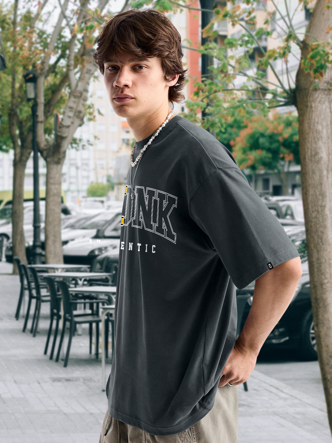 Kurvy Authentic Men Oversized T-Shirt - Dark Grey  -  Kurvy Oversized T-Shirt