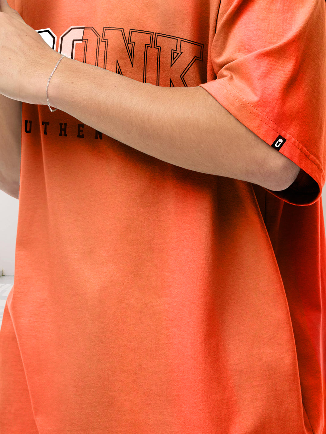 Kurvy Authentic Men Oversized T-Shirt - Orange  -  Kurvy Oversized T-Shirt