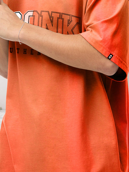 Kurvy Authentic Men Oversized T-Shirt - Orange  -  Kurvy Oversized T-Shirt