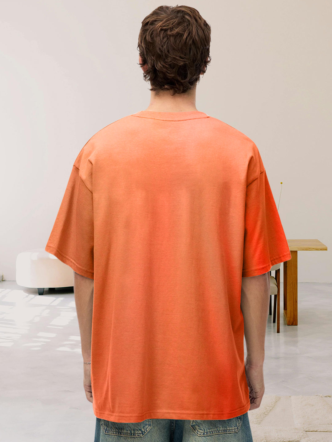 Kurvy Authentic Men Oversized T-Shirt - Orange  -  Kurvy Oversized T-Shirt