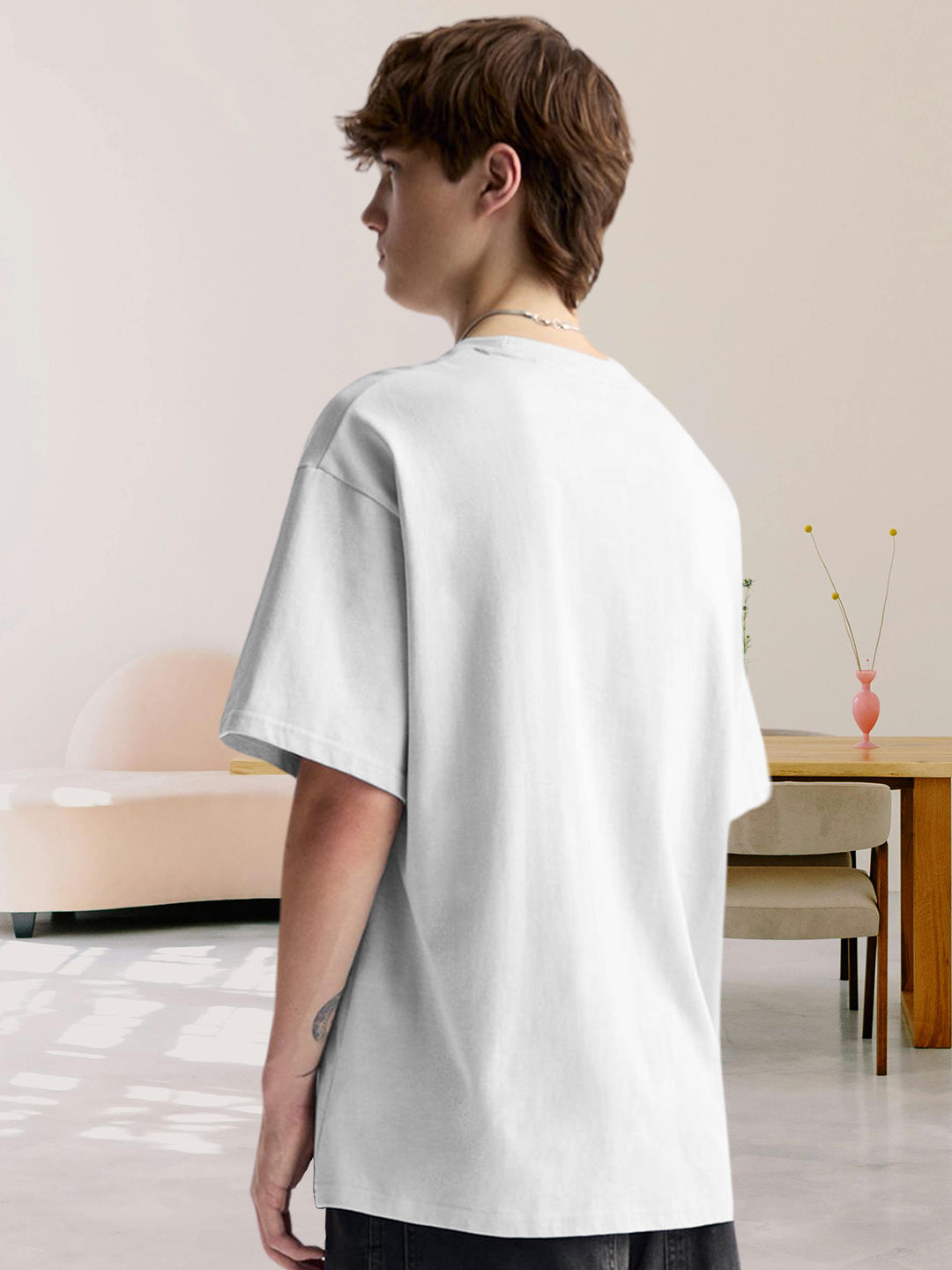 Kurvy Authentic Men Oversized T-Shirt - White  -  Kurvy Oversized T-Shirt