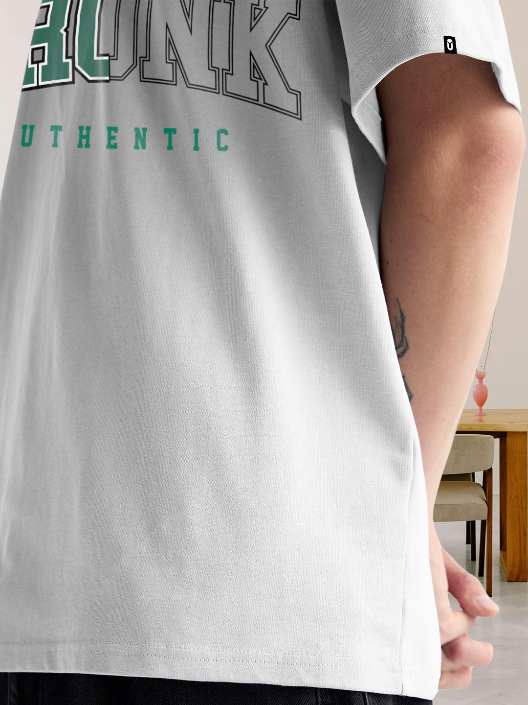 Kurvy Authentic Men Oversized T-Shirt - White  -  Kurvy Oversized T-Shirt