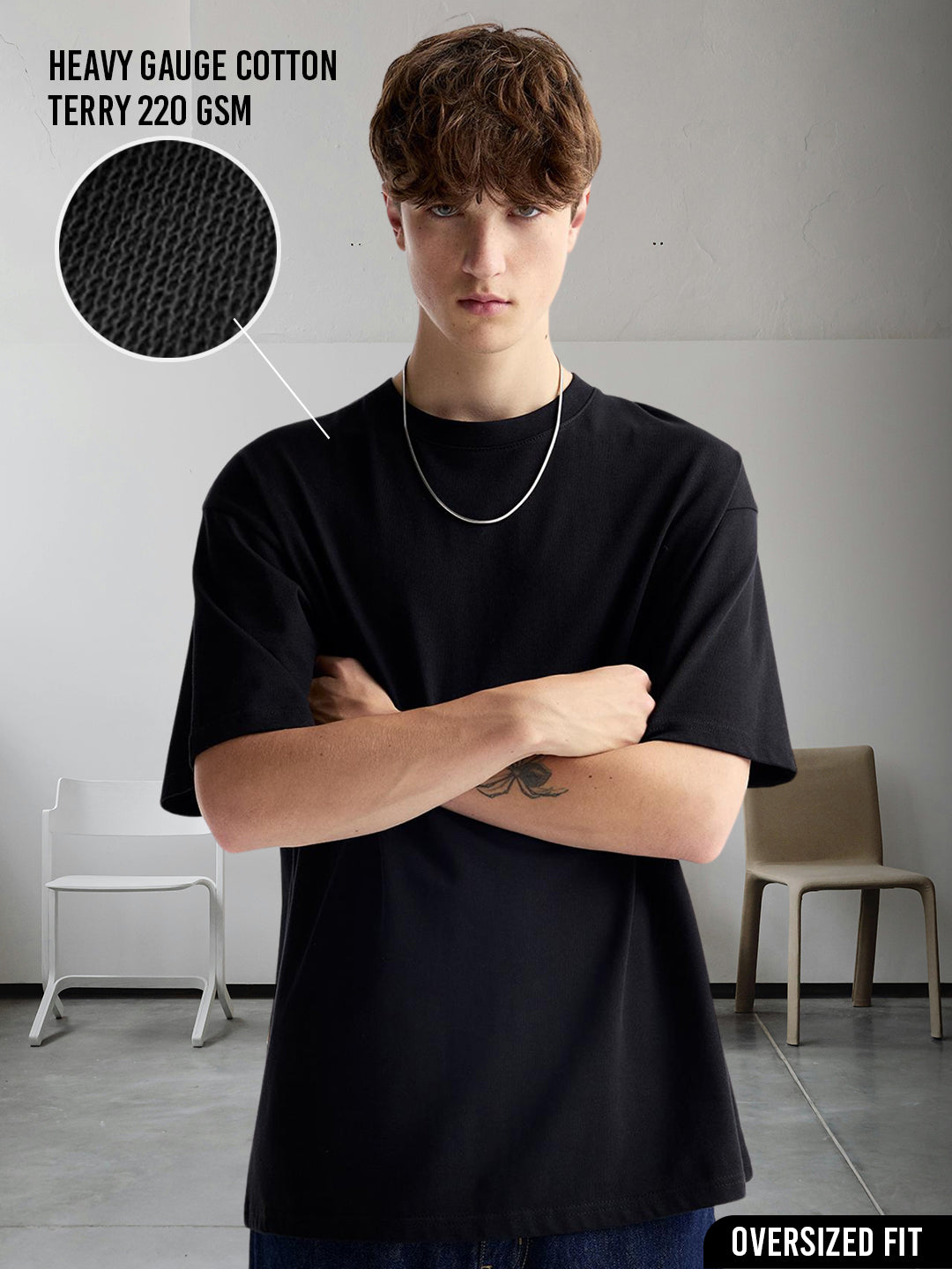 Kurvy Solid Men Premium Oversized Terry T-shirt  -  Kurvy Oversized T-Shirt