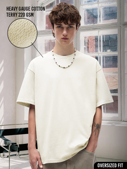 Kurvy Solid Men Premium Oversized Terry T-shirt (1)  -  Kurvy Oversized T-Shirt