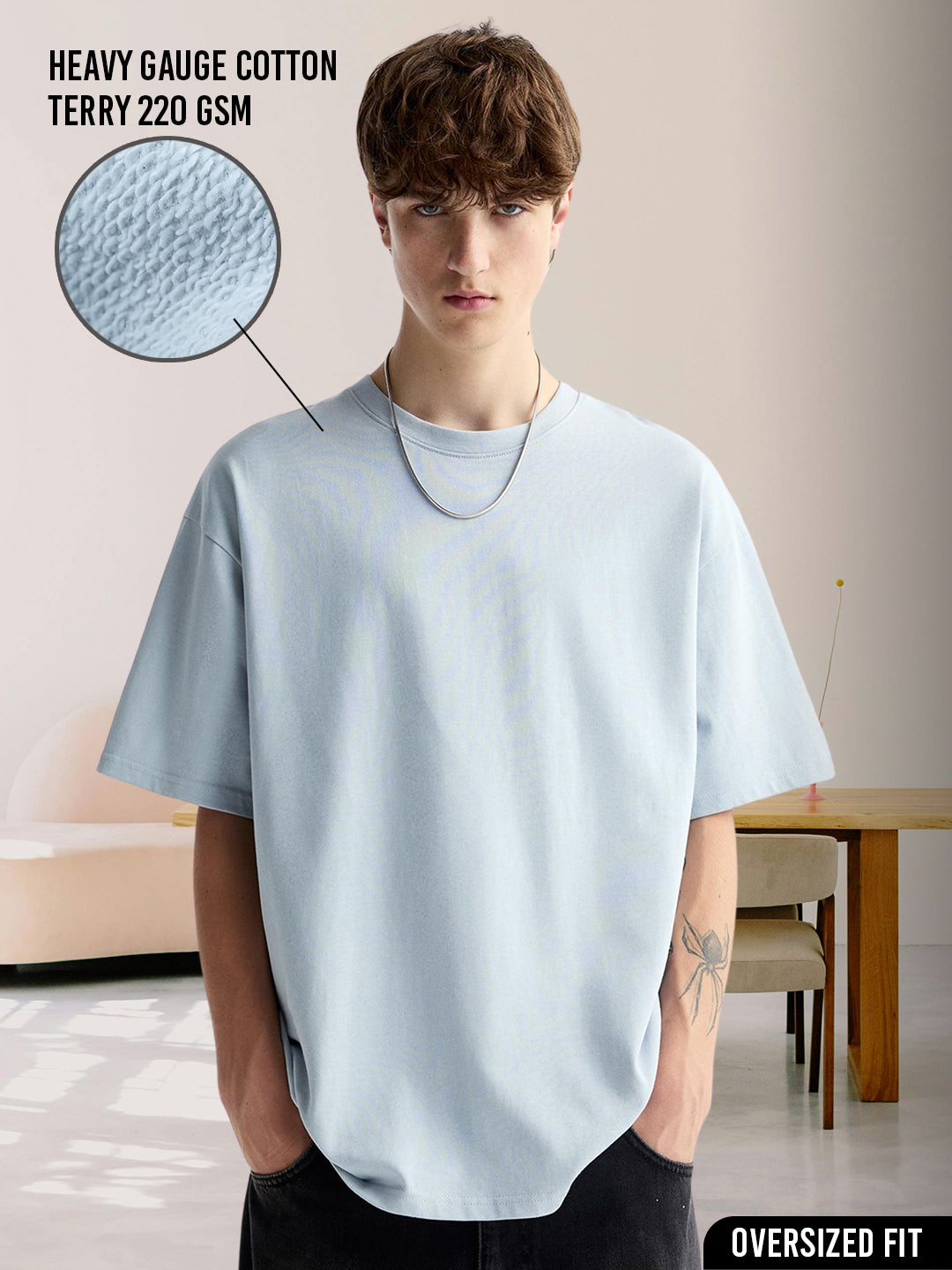 Kurvy Solid Men Premium Oversized Terry T-shirt (2)  -  Kurvy Oversized T-Shirt