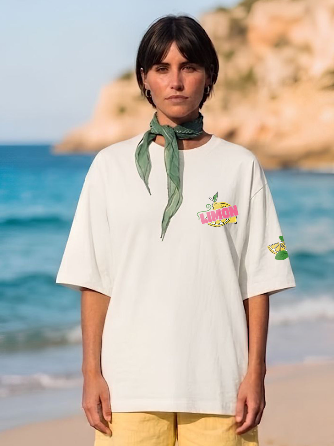 Limon Cello Women Printed Oversized T-Shirt  -  Kurvy Oversized T-Shirt