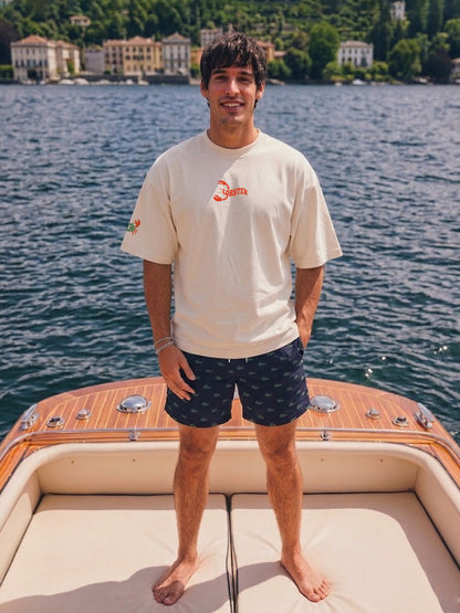Lobster Men Printed Oversized T-Shirt  -  Kurvy Oversized T-Shirt