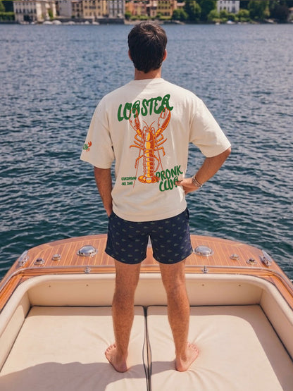 Lobster Men Printed Oversized T-Shirt  -  Kurvy Oversized T-Shirt