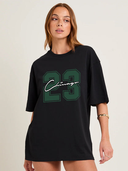 MIDNIGHT 23 Women Graphic Oversized Printed T-Shirt  -  Kurvy Oversized T-Shirt