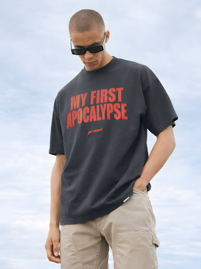 MY FIRST APOCALYPSE Men Printed Oversized T-Shirt  -  Kurvy Oversized T-Shirt