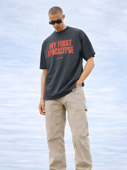 MY FIRST APOCALYPSE Men Printed Oversized T-Shirt  -  Kurvy Oversized T-Shirt