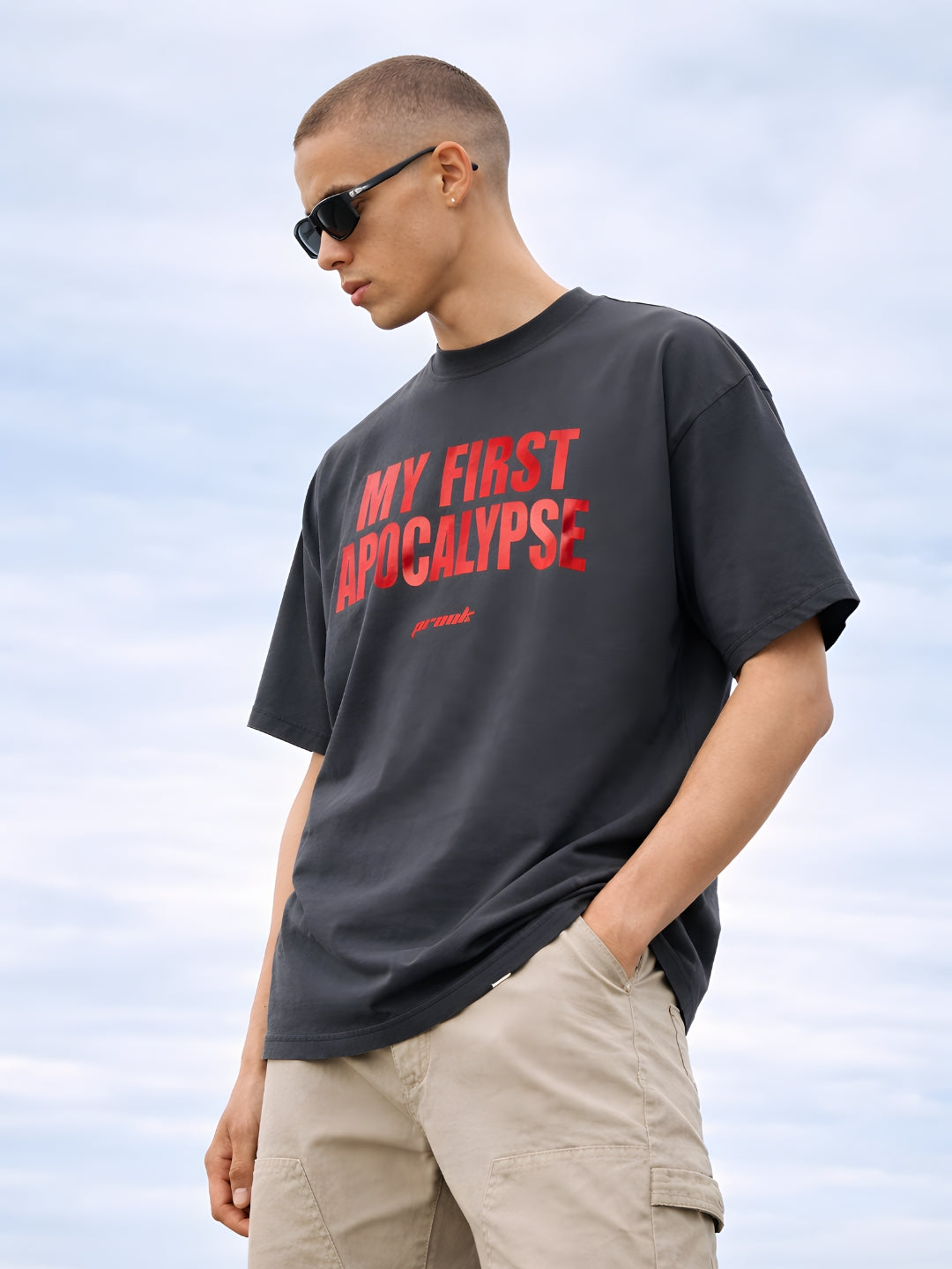 MY FIRST APOCALYPSE Men Printed Oversized T-Shirt  -  Kurvy Oversized T-Shirt