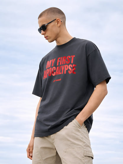 MY FIRST APOCALYPSE Men Printed Oversized T-Shirt  -  Kurvy Oversized T-Shirt
