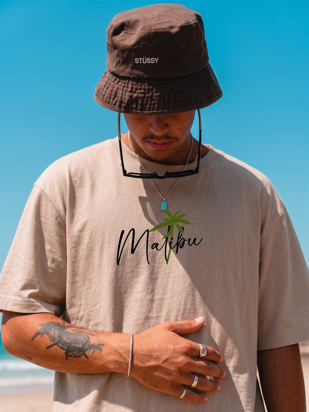 Malibu Men Printed Oversized T-Shirt  -  Kurvy Oversized T-Shirt