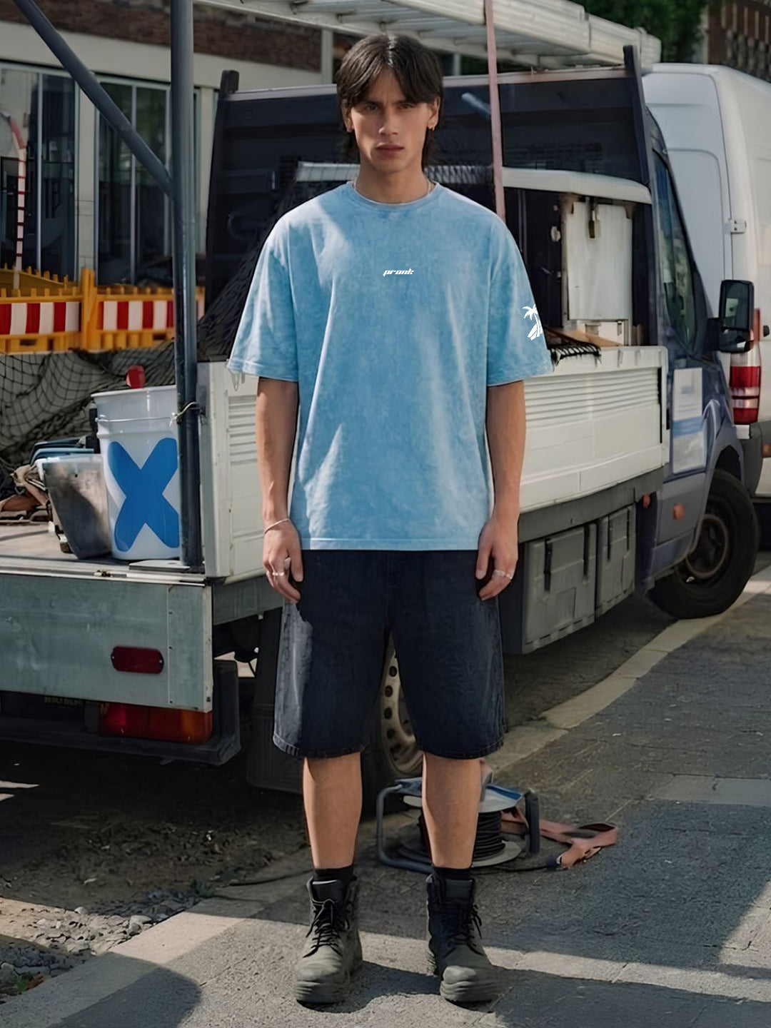 Malibu Vibe Men Retro Wash Oversized T-Shirt  -  Kurvy Oversized T-Shirt
