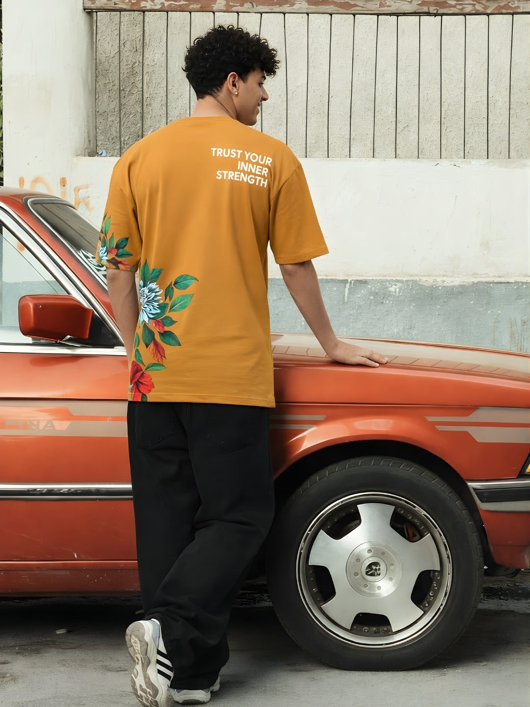 Mandala Roots Men Premium Oversized T-Shirt  -  Kurvy Oversized T-Shirt