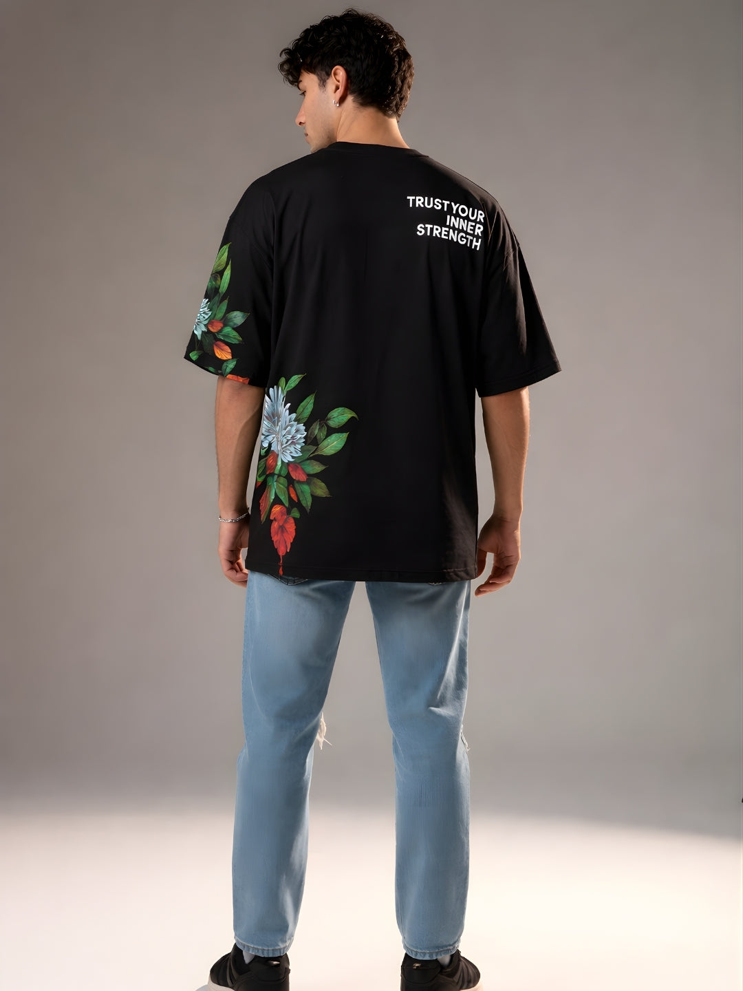 Mandala Roots Men Premium Oversized T-Shirt (1)  -  Kurvy Oversized T-Shirt