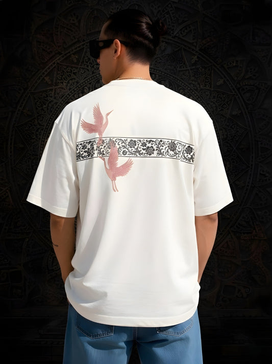 Mandala Roots Printed Men Premium Oversized T-Shirt  -  Kurvy Oversized T-Shirt