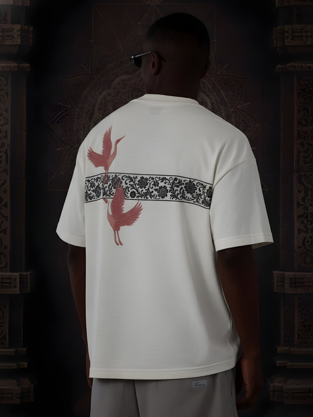 Mandala Roots Printed Men Premium Oversized T-Shirt  -  Kurvy Oversized T-Shirt