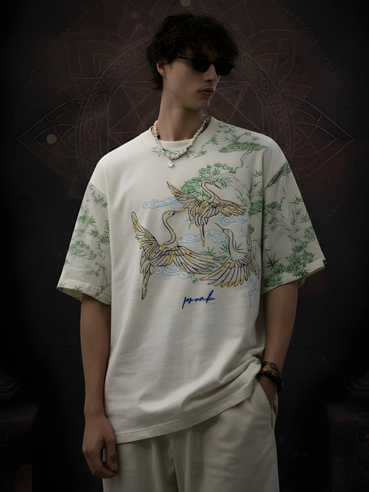 Mandala Roots Puff Printed Men Premium Oversized T-Shirt  -  Kurvy Oversized T-Shirt