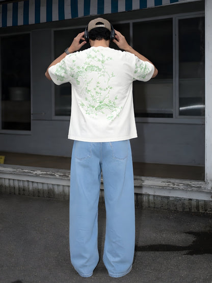 Mandala Roots Puff Printed Men Premium Oversized T-Shirt  -  Kurvy Oversized T-Shirt