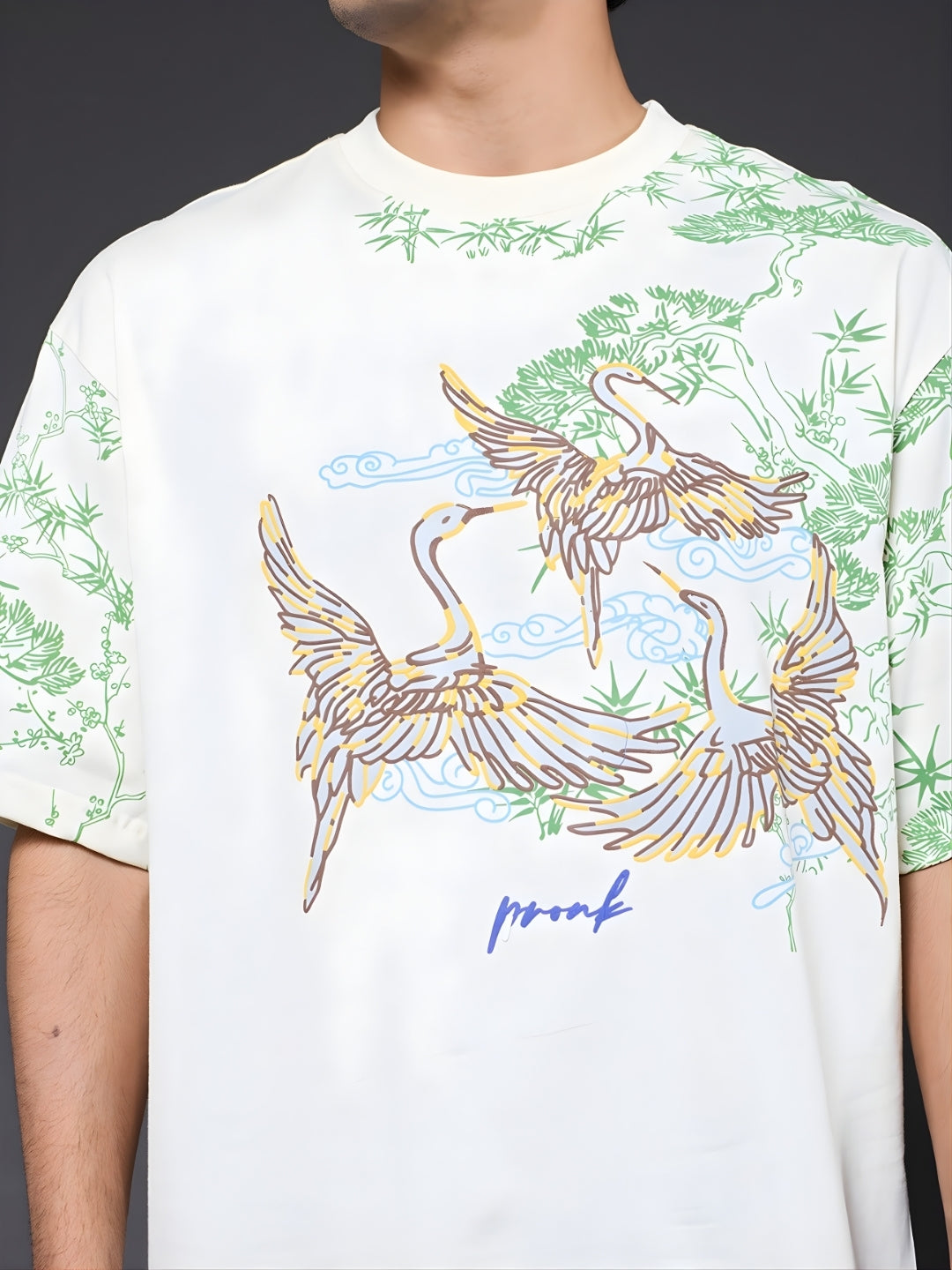 Mandala Roots Puff Printed Men Premium Oversized T-Shirt  -  Kurvy Oversized T-Shirt
