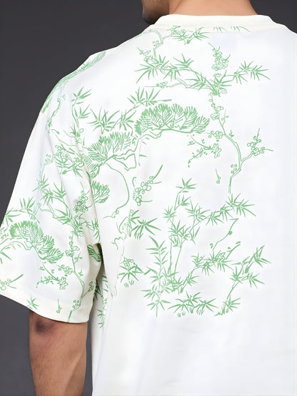 Mandala Roots Puff Printed Men Premium Oversized T-Shirt  -  Kurvy Oversized T-Shirt