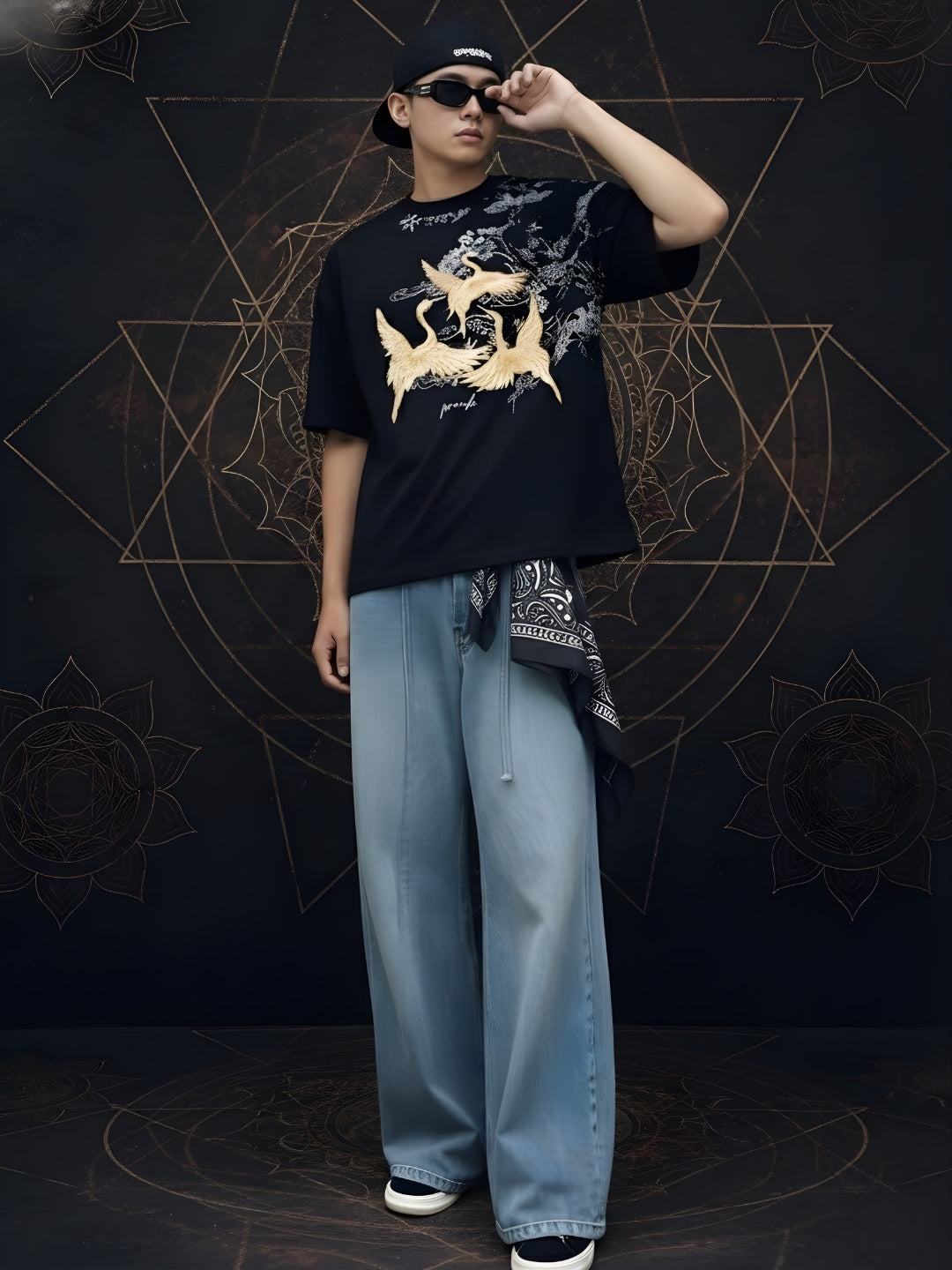 Mandala Roots Puff Printed Men Premium Oversized T-Shirt (1)  -  Kurvy Oversized T-Shirt