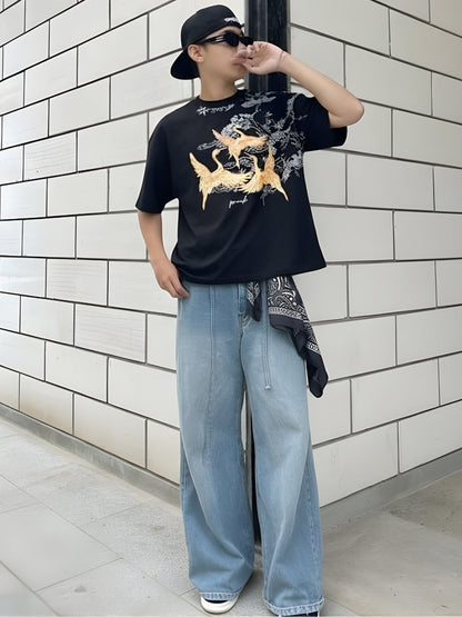 Mandala Roots Puff Printed Men Premium Oversized T-Shirt (1)  -  Kurvy Oversized T-Shirt
