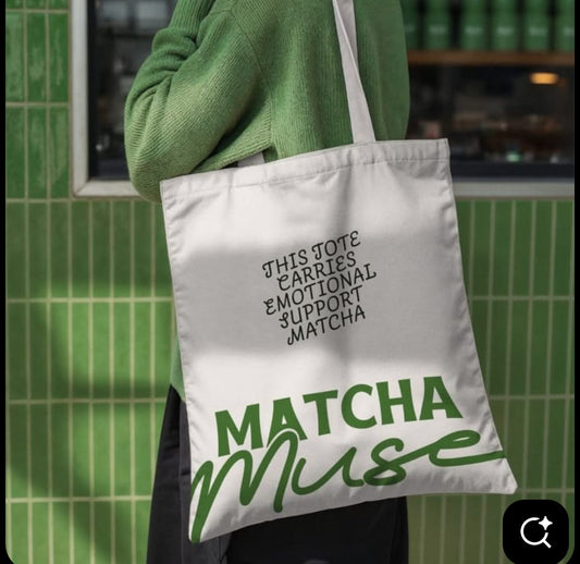 Matcha Muse Tote Bag  -  Kurvy Apparel