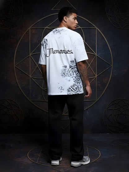 Memories Puff Printed Men Premium Oversized T-Shirt  -  Kurvy Oversized T-Shirt