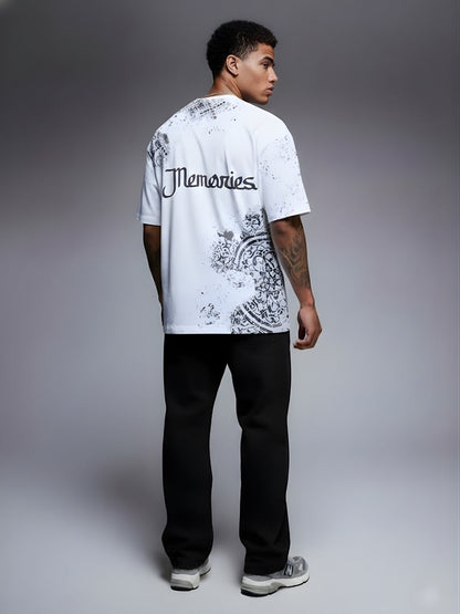 Memories Puff Printed Men Premium Oversized T-Shirt  -  Kurvy Oversized T-Shirt