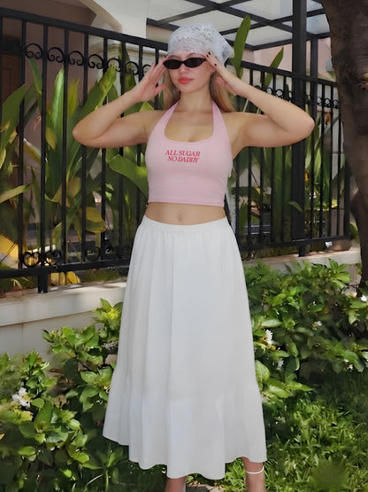 Sugar Rush Pink Halter Top - Kurvy Tank Top
