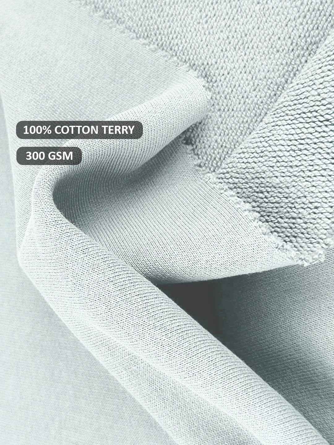 Solid Men Drop Shoulder Premium Terry Sweatshirt - Mint Green - Kurvy
