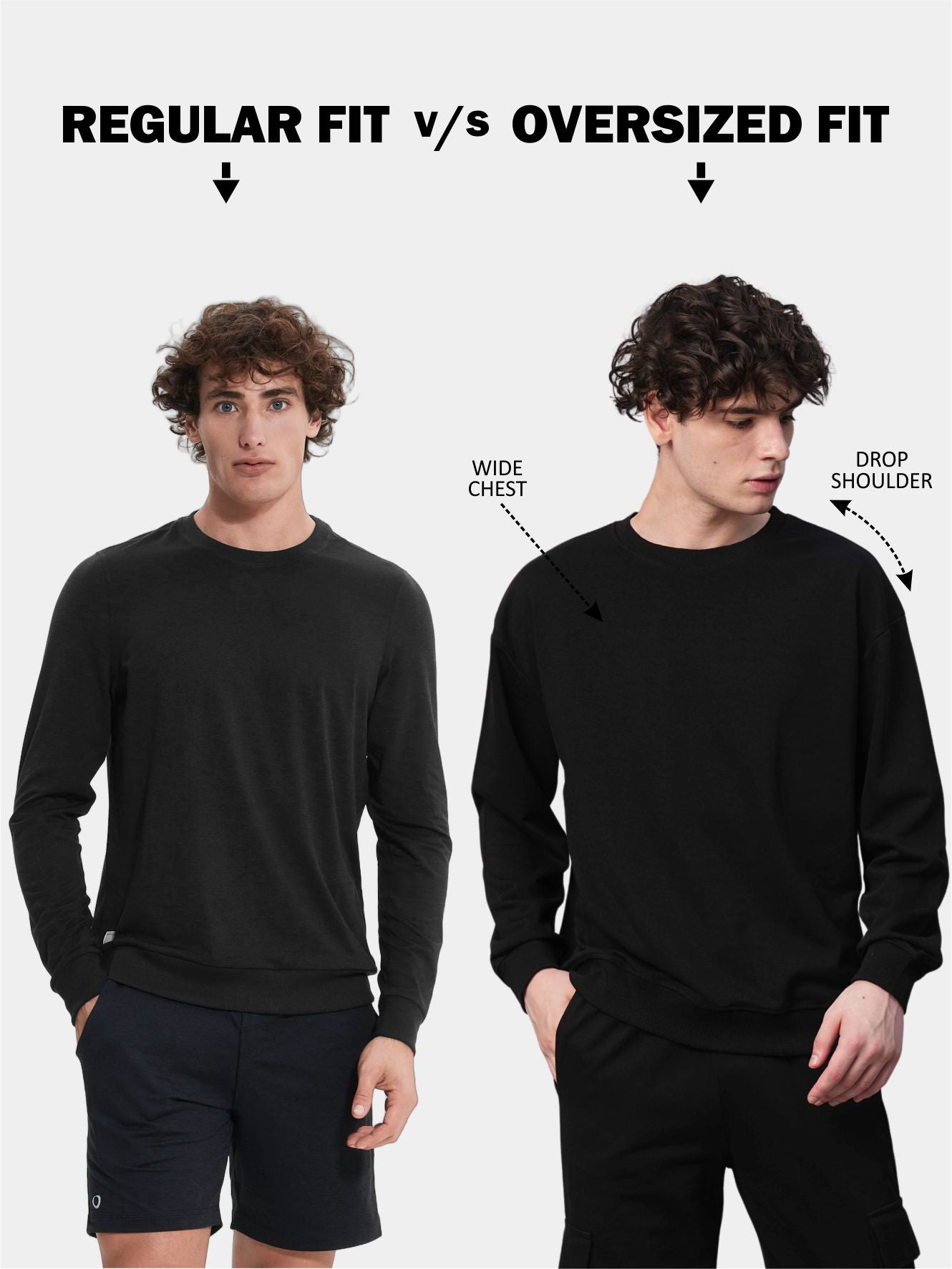 Solid Off White Men Drop Shoulder Premium Terry Sweatshirt - Kurvy