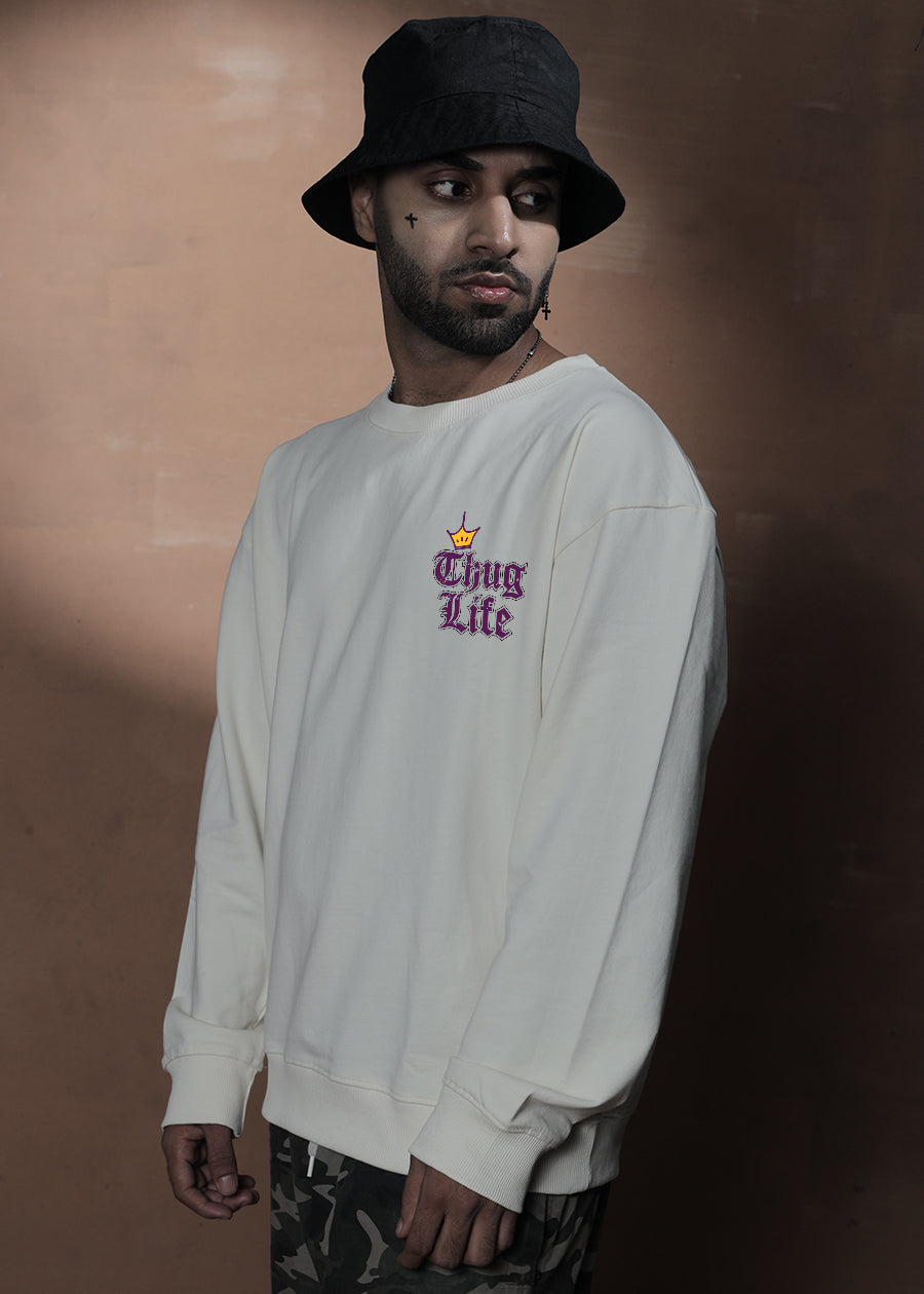 Thug Life Men Drop Shoulder Premium Terry Sweatshirt - Kurvy