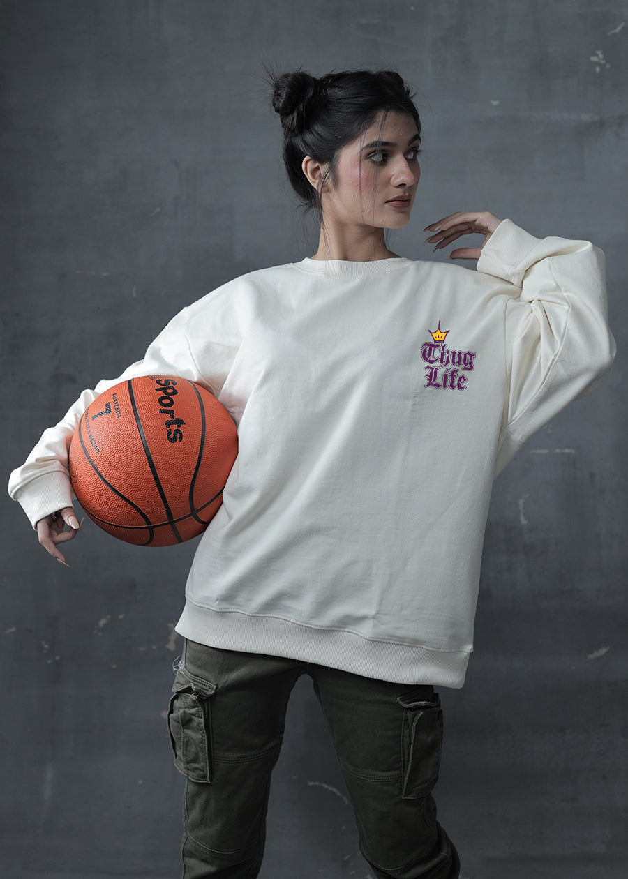 Thug Life Women Drop Shoulder Loose Fit Sweatshirt - Kurvy