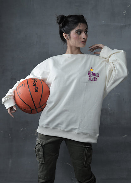 Thug Life Women Drop Shoulder Loose Fit Sweatshirt - Kurvy