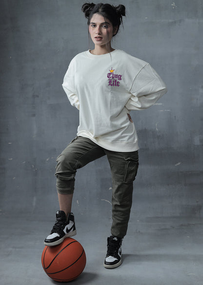 Thug Life Women Drop Shoulder Loose Fit Sweatshirt - Kurvy