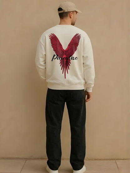 Paradise Men Drop Shoulder Premium Terry Sweatshirt - Kurvy