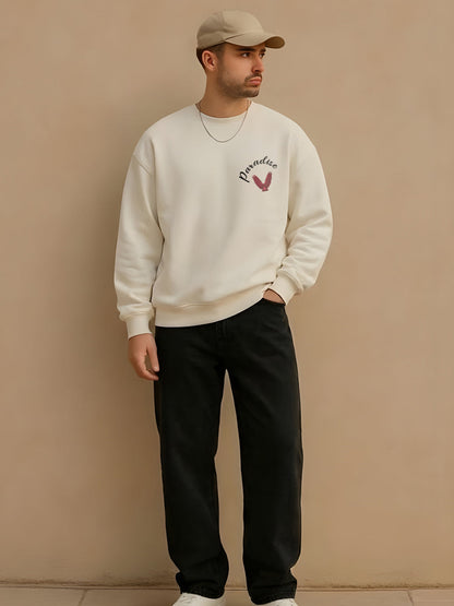 Paradise Men Drop Shoulder Premium Terry Sweatshirt - Kurvy