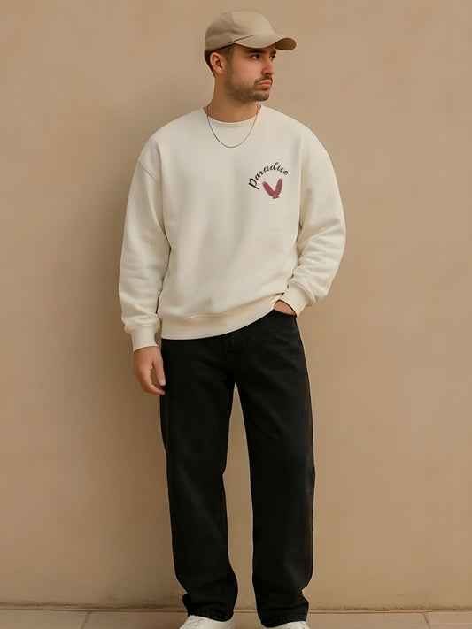 Paradise Men Drop Shoulder Premium Terry Sweatshirt - Kurvy