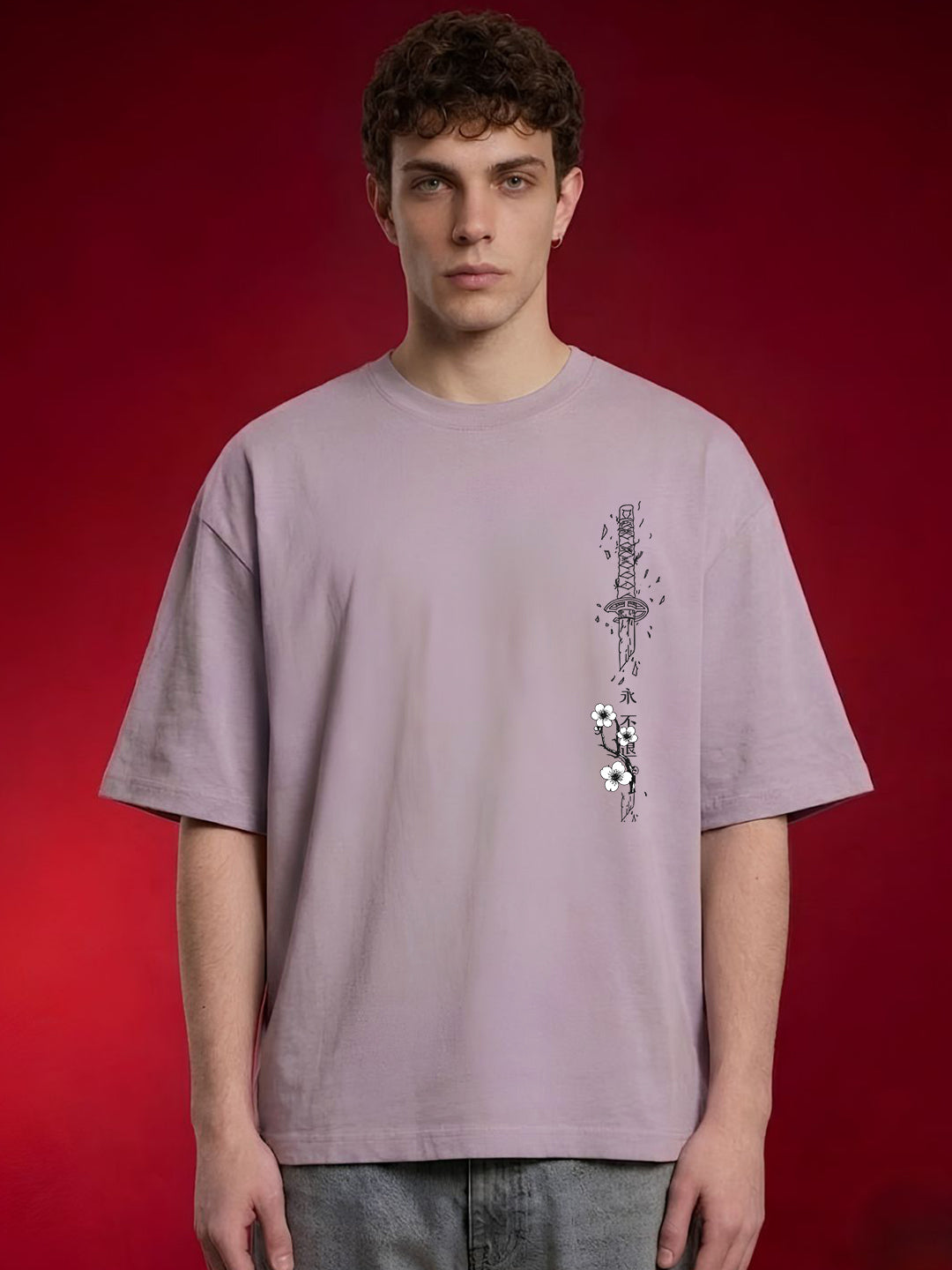 BLOOMING HONOR Men Oversized T-Shirt  -  Kurvy Oversized T-Shirt